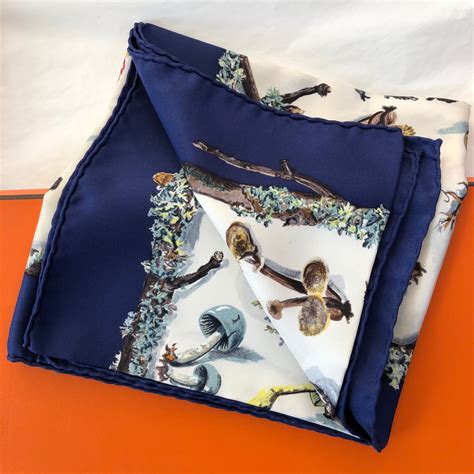 Hermès Champignons Mushrooms Silk Scarf 